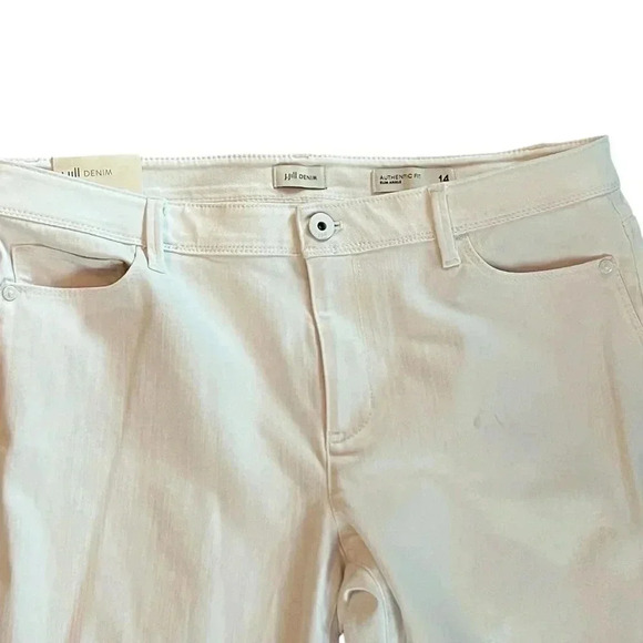 J Jill white jeans New with tags stretch authentic fit slim ankle size 14 - Picture 2 of 6